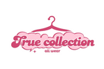 Pink hanger with 'True Collection' text on a white background